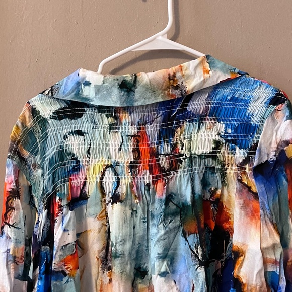 🏷️🎉🆕 • abstract multicolor polka dot watercolor tunic top - Picture 10 of 17